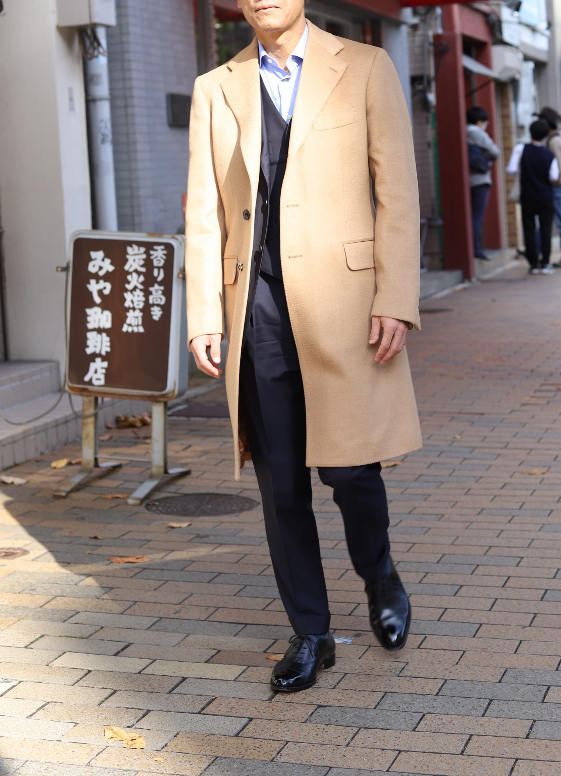 ドラッパーズのキャメル コート | 神戸・元町でビスポークのオーダー 